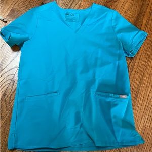 FIGS teal scrub top **rare color**